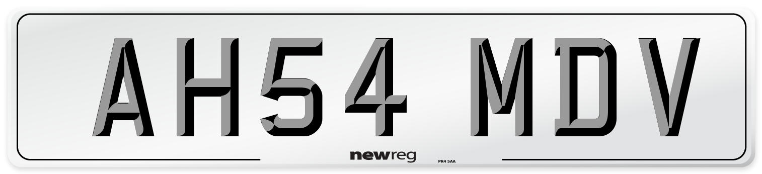AH54 MDV Number Plate from New Reg